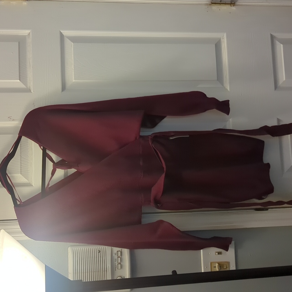 Burgundy sweater dress